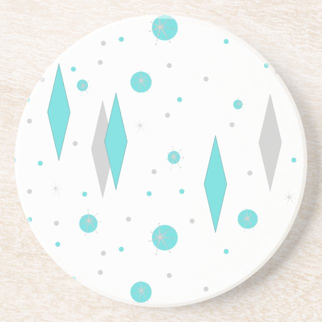 Rétro diamant de turquoise et dessous de verre en (Devant)