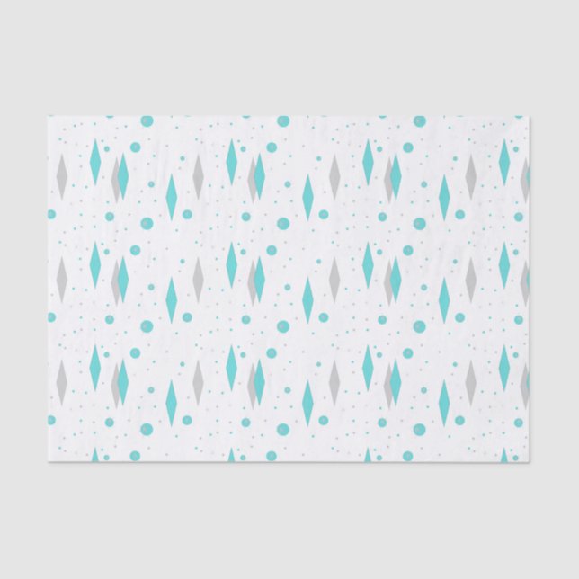 Rétro diamant de turquoise et papier de soie de (Recto)
