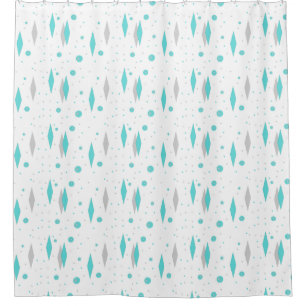 Rétro diamant de turquoise et rideau en douche de