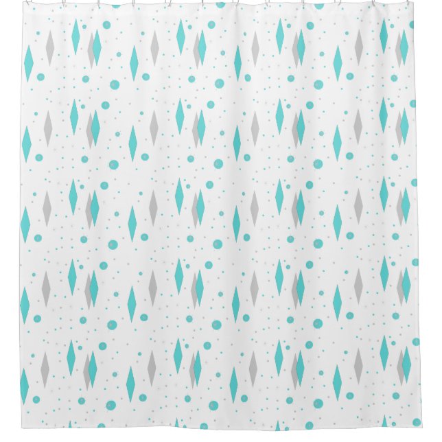 Rétro diamant de turquoise et rideau en douche de (Devant)