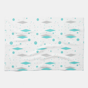 Rétro diamant de turquoise et serviettes de