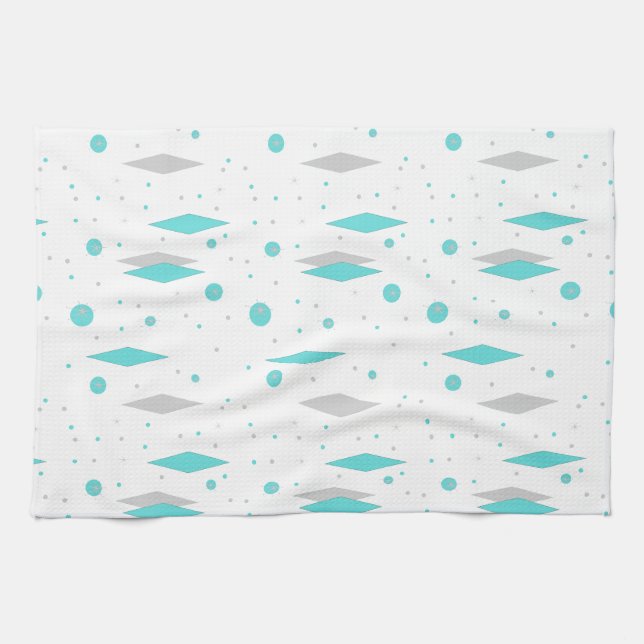 Rétro diamant de turquoise et serviettes de (Horizontal)