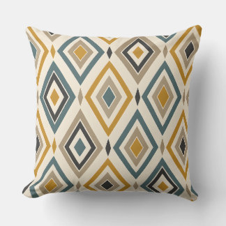 Retro Diamond Harmony Throw Pillow