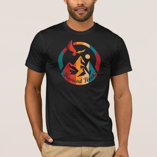 Retro Diamond Head Hike Sunset T-Shirt (Front)