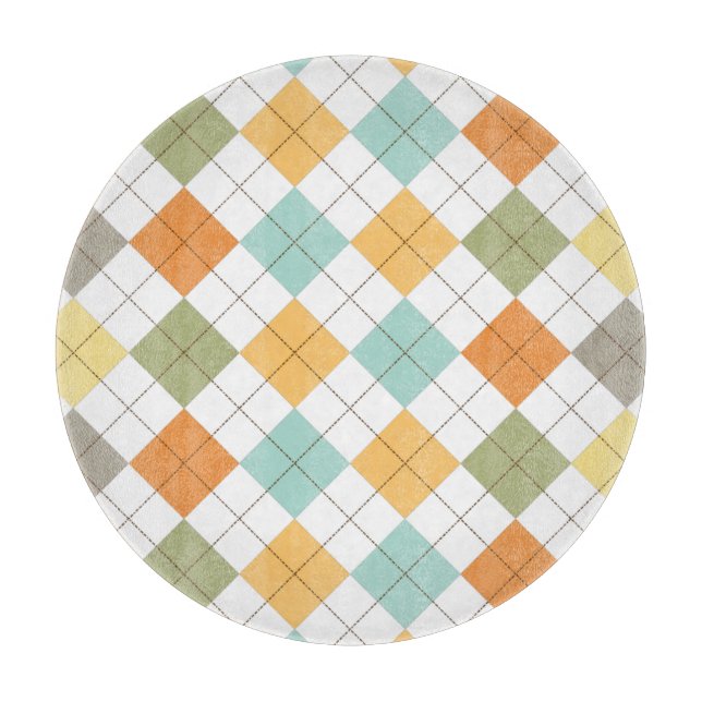 Retro Diamond Pattern Cutting Board (Front)