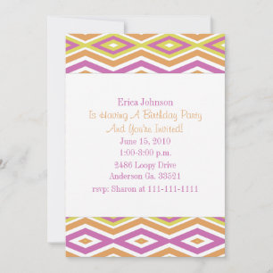 Retro Diamond Print Party Invitation