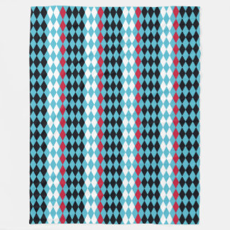 Retro Diamond red,white, black Mid Century Modern Fleece Blanket
