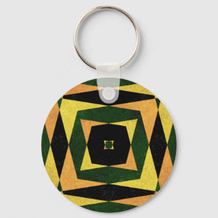 Retro diamond shapes pattern keychain