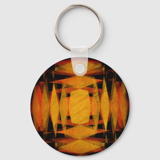 Retro diamond shapes pattern keychain (Front)
