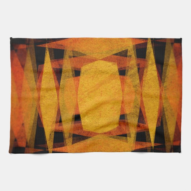 Retro diamond shapes pattern kitchen towel (Horizontal)