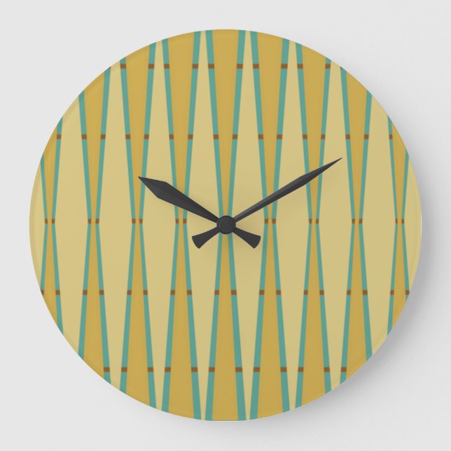Retro Diamonds and Triangles  Large Clock (Front)