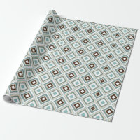 Retro Diamonds Brown Turquoise