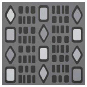 Retro Diamonds Rectangles Black Grey Fabric