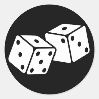 Retro Dice Classic Round Sticker