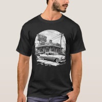 Retro Diner & Classic Cars Graphic T-Shirt