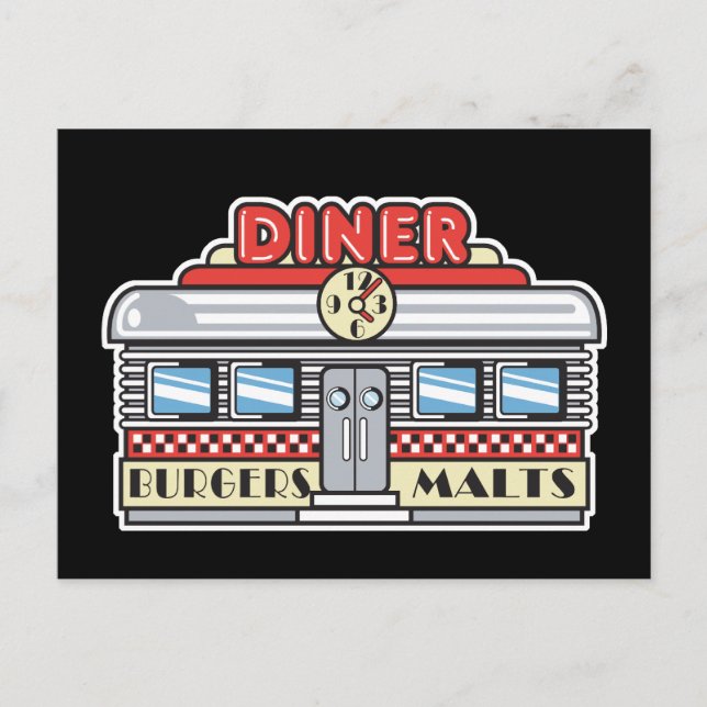 retro diner design postcard (Front)