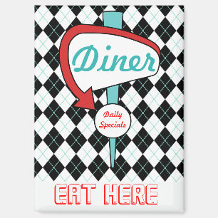 Retro Diner Kitchen Magnet 