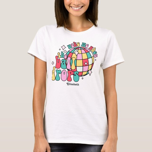 Retro Diner Pop Retro Happy New Year Party T-Shirt (Front)