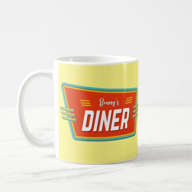 Retro Diner Sign Custom  Coffee Mug (Left)