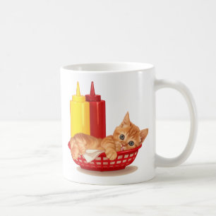 Retro diner style kitten coffee mug