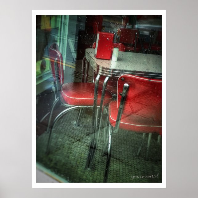 Retro Diner Table and Chairs Poster (Front)