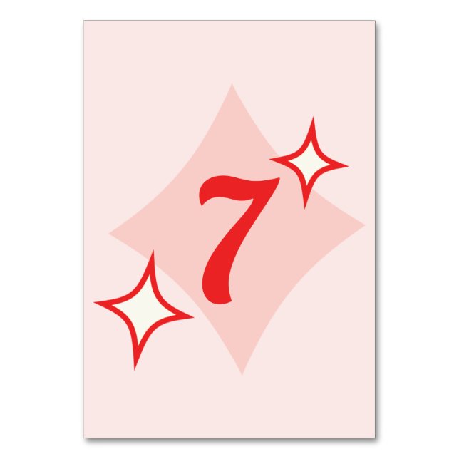 Retro Diner Table Numbers (Front)