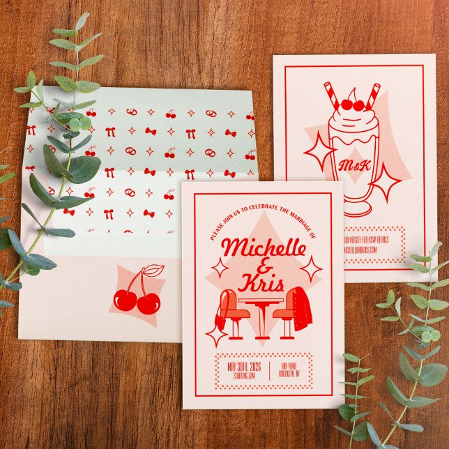 Retro Diner Wedding Invitation (Creator Uploaded)