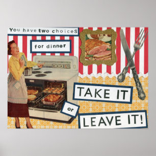 Retro Dinner Humour Poster