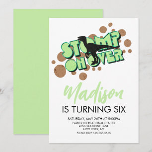 Retro Dinosaur Theme Birthday Party Invitation