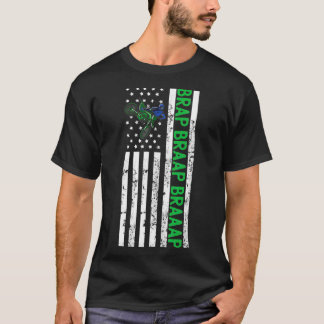 Retro Dirt Bike American Flag Graphic Vintage T-Shirt