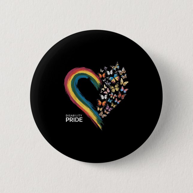 Retro Disability Pride Flag Disabled Pride Month A 2 Inch Round Button (Front)