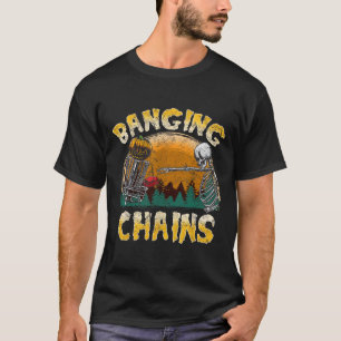 Retro Disc Golf Banging Chains Spooky Halloween Sk T-Shirt