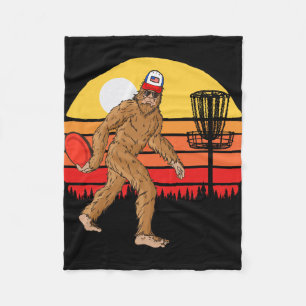 Retro Disc Golf Bigfoot Vintage Discus Sasquatch 8 Fleece Blanket