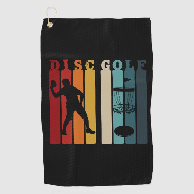 Retro Disc Golf Design | Frisbee Lover Towel (Front)