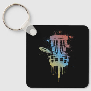 Retro Disc Golf Frolf Frisbee Golf Disc Golfing Pl Keychain