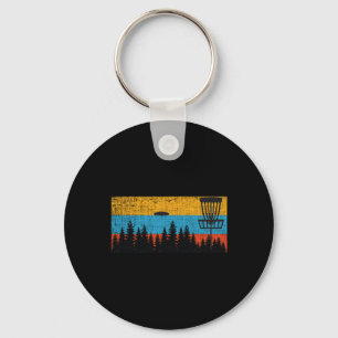 Retro Disc Golf Frolf Frisbee Vintage 70s 80s Styl Keychain