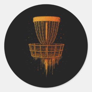 Retro Disc Golf Frolf Vintage Frisbee Golf Pullove Classic Round Sticker