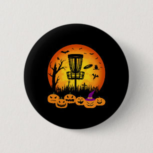 Retro Disc Golf Halloween Graveyard Scary Disc Gol 2 Inch Round Button