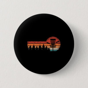 Retro Disc Golf Landscape Trees Men Women 2 Inch Round Button