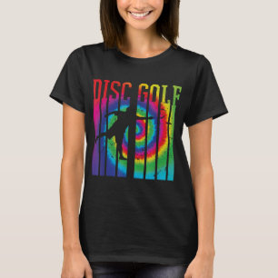 Retro Disc Golf Silhouette Vintage Tie Dye Frisbee T-Shirt
