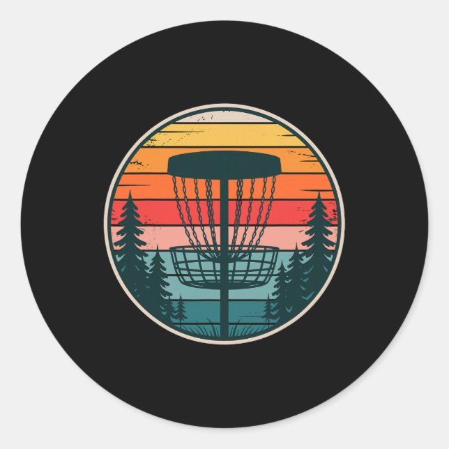 Retro Disc Golf Sket  Classic Round Sticker (Front)