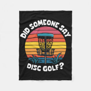Retro Disc Golf Sket, Did Someone Say Disc Golf Fleece Blanket