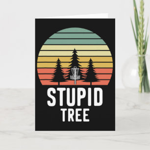 Retro Disc Golf Stupid Tree Funny Frisbee Golf Gif Card