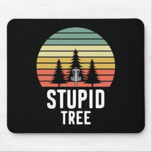 Retro Disc Golf Stupid Tree Funny Frisbee Golf Gif Mouse Pad