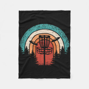Retro Disc Golf Vintage Sket Tree Frisbee Men  Fleece Blanket