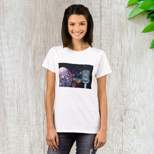 Retro Disco Ball and Vintage Microphone T-Shirt