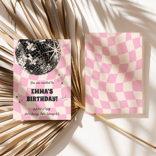 Retro Disco Ball Birthday Invitation