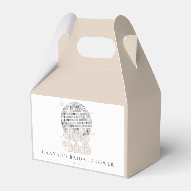Retro Disco Ball Bridal Shower  Favor Box (Front Side)