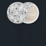 Retro Disco Ball Bridal Shower Photo  Hand Fan<br><div class="desc">Step back in time with our Retro Disco Ball Bridal Shower Invitations & Decor collection. Immerse yourself in the nostalgia of the 70s with muted beige and grey arches, enhanced by groovy silver glitter fonts. The iconic retro disco ball takes centre stage, evoking an era of disco glamour, all while...</div>