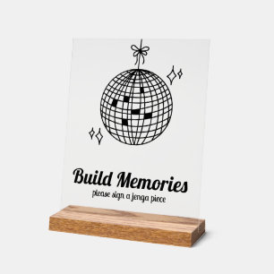 Retro Disco Ball Build Memories Mariage Jenga
